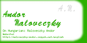 andor maloveczky business card